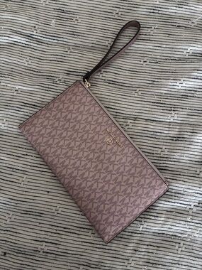 Michael Kors Blush Pink/Rose Gold Monogram Wristlet